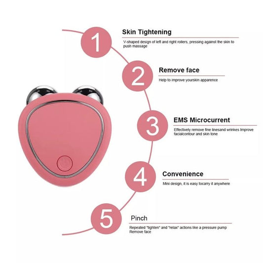 Electric EMS Facial Massager Mini Portable Microcurrent Facial Lifting Massage Roller